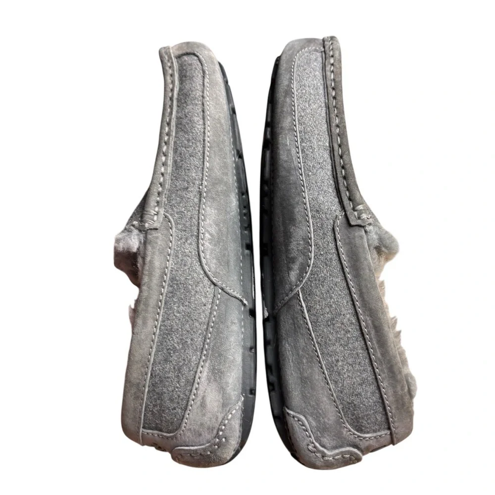 UGG Ascot Gray Wool Slippers w/Wool Fleece Lining – Men’s Sz 7/Women’s 8.5